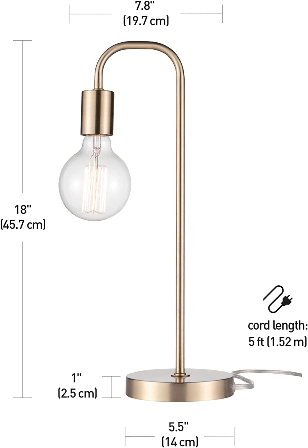 Holden 18" Table Lamp, Matte Brass