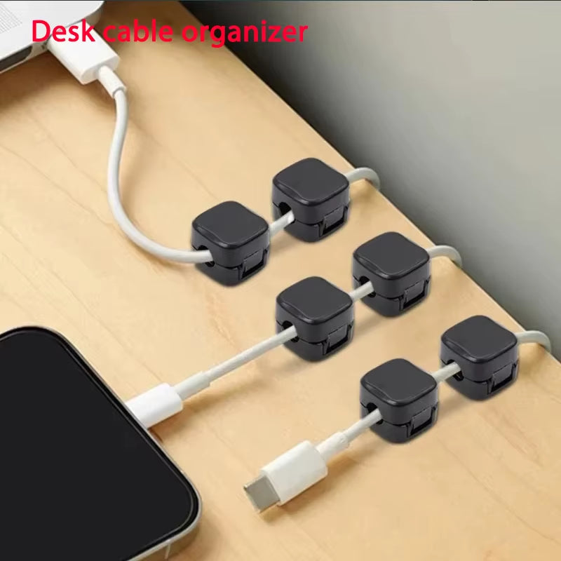 Magnetic Cable Clip Set Magnetic Cable Clips Cable Organiser Adjustable Cord Holder under Desk Cable Management Holder