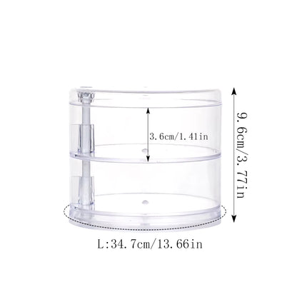 Rotating Jewelry Storage Box Makeup Storage Rack Bracelet Earring round Plastic Organizer Boxes Holder Display Rack with Cover