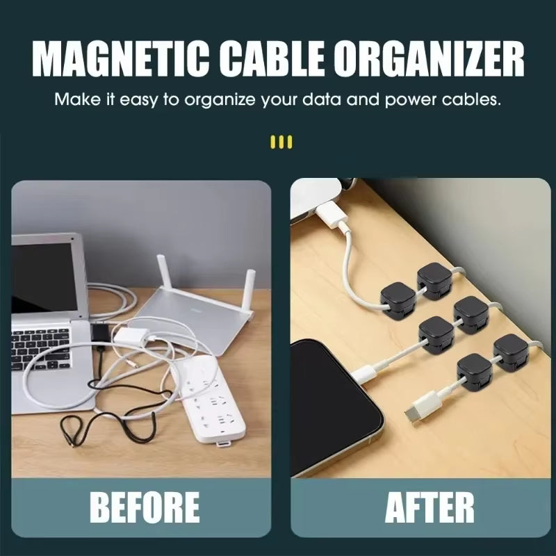 Magnetic Cable Clip Set Magnetic Cable Clips Cable Organiser Adjustable Cord Holder under Desk Cable Management Holder